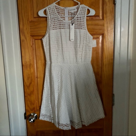 Olive & Oak Dresses & Skirts - NWT Olive & Oak white eyelet skater fit sleeveless dress